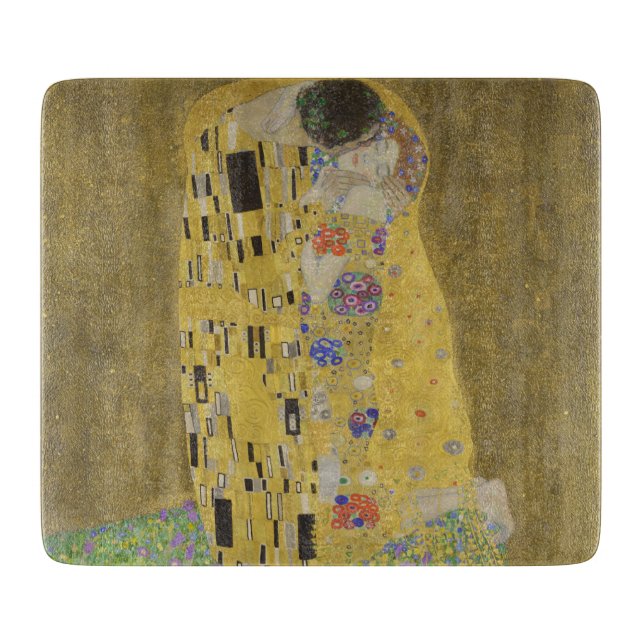 The Lovers Kissing Embrace by Gustav Klimt Cutting Board (Front)