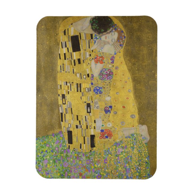 The Lovers Kissing Embrace by Gustav Klimt Magnet (Vertical)