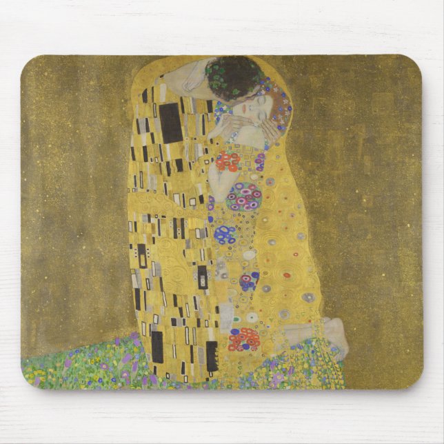 The Lovers Kissing Embrace by Gustav Klimt Mouse Mat (Front)