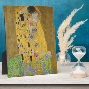 The Lovers Kissing Embrace by Gustav Klimt Plaque