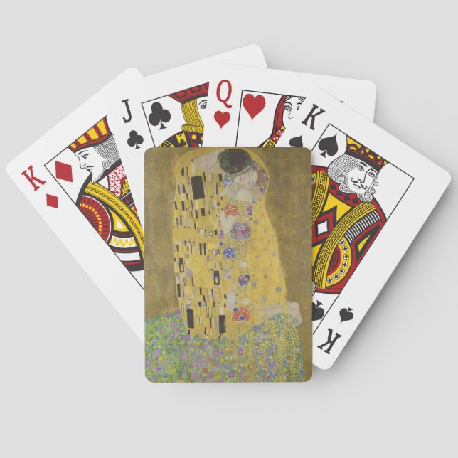 The Lovers Kissing Embrace by Gustav Klimt Playing Cards (Back)