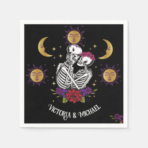 The Lovers Skeleton Couple Gothic Tarot Napkin