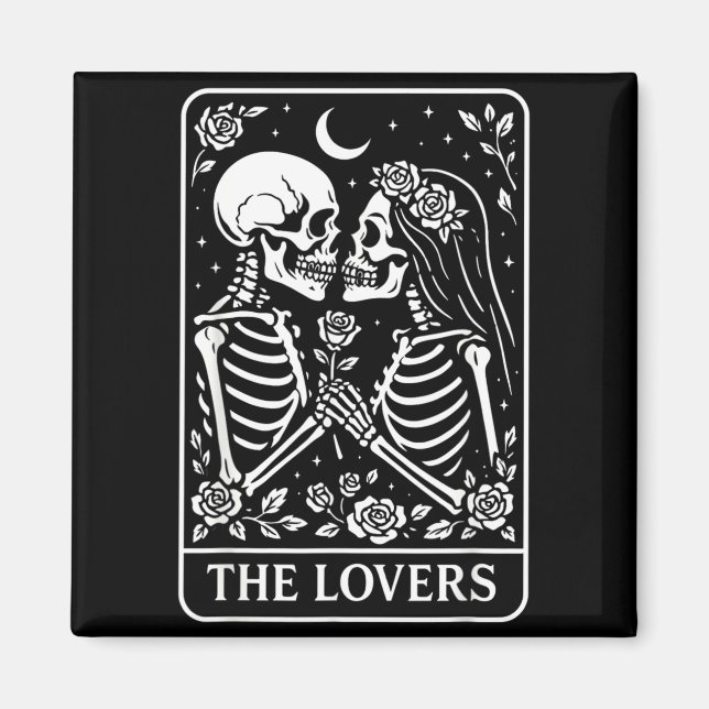 The Lovers Skeleton Love Couples Gothic Wedding Magnet (Front)