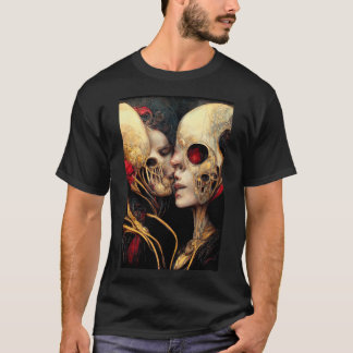 the lovers ,skulls kissing T-Shirt