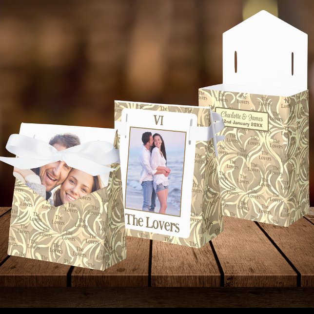 The Lovers Tarot Card Couple Photo | Wedding Favour Box (Front, Back And Open)