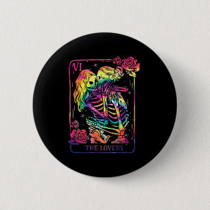 The Lovers Tarot Card Goth Tie Dye Kissing Lesbian 6 Cm Round Badge
