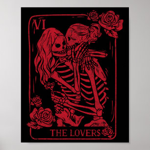 The Lovers Tarot Card Kissing Lesbian Soul Sisters Poster