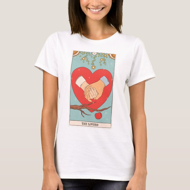 The Lovers tarot card modern Major Arcana T-Shirt (Front)