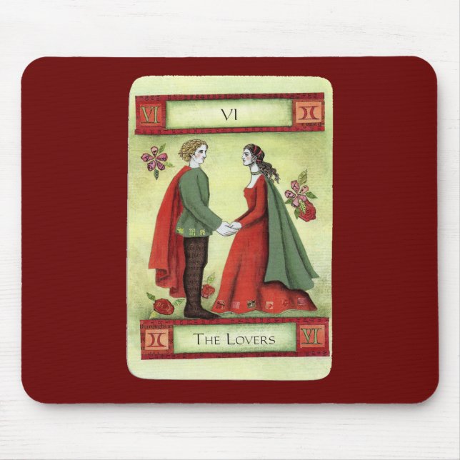 "The Lovers" tarot card Mouse Mat (Front)