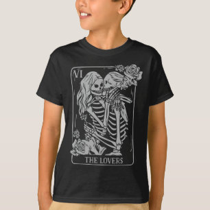 The Lovers Tarot Card Occult Goth Kissing Lesbian  T-Shirt