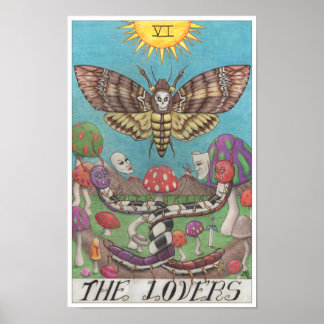 The Lovers tarot card Poster