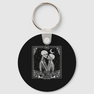 The Lovers Tarot Card Skeleton Valentines Hallowee Key Ring