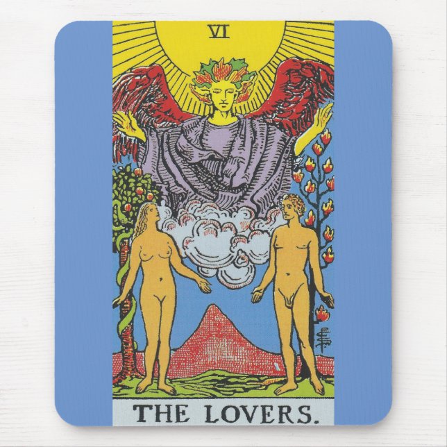 The Lovers Tarot Card Tarots Reading Mouse Mat (Front)