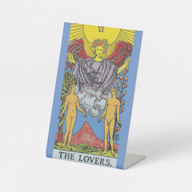 The Lovers Tarot Card Tarots Reading Pedestal Sign (Front)