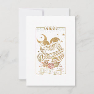 The Lovers Tarot Card Vintage Skull Halloween Goth