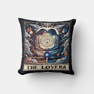 THE LOVERS Tarot Celestial Man & Woman Soulmates Cushion