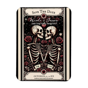 THE LOVERS Tarot Skeleton Love Save the Date  Magnet