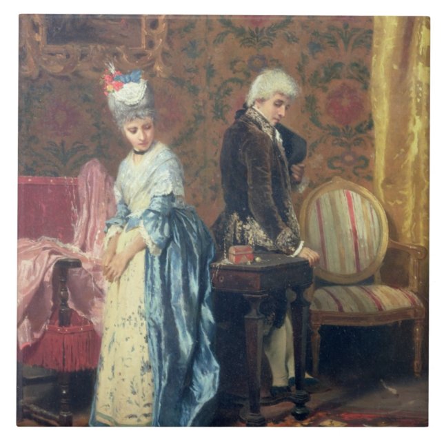 The Lovers' Tiff, 1872 (oil on panel) Tile (Front)