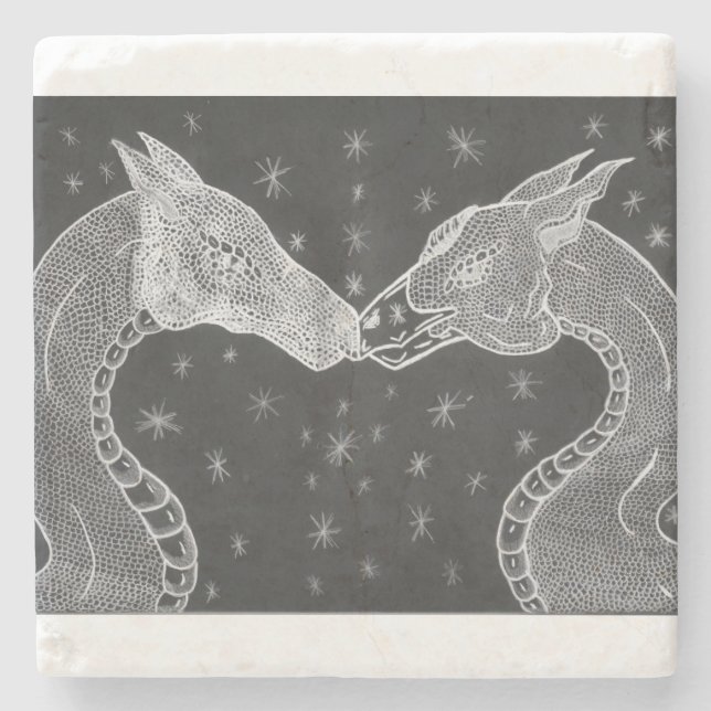 The Lovers ( Two Dragons ) Coster Stone Coaster (Front)