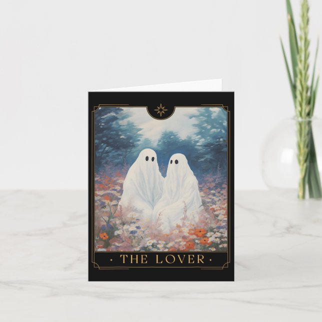 The Lovers Vintage Tarot Card Astrology Ghost Coup (Front)