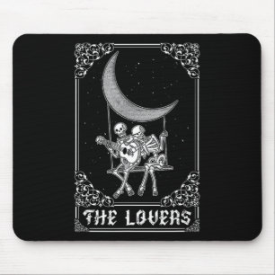 The Lovers Vintage Tarot Card Gothic Halloween Ske Mouse Mat