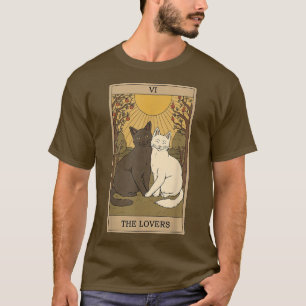 The Lovers Vintage Tarot Card, Magic, Occult, Cat T-Shirt