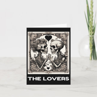 The Lovers Vintage Tarot Card Skeleton Goth Hallow