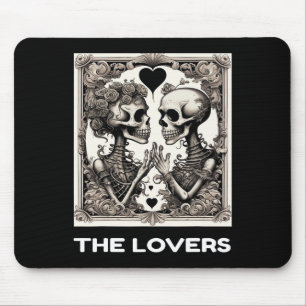 The Lovers Vintage Tarot Card Skeleton Goth Hallow Mouse Mat