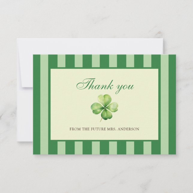 The Luckiest Bride Bridal Shower Thank You Card (Front)