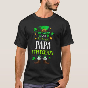 The Luckiest Papa Leprechaun Funny St Patrick s Da T-Shirt