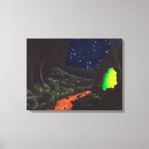 The Luminescent Cave: Canvas Print Standard Size