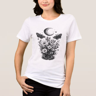 The Lunar Garden — Vintage Celestial Botanical Eng Tri-Blend Shirt