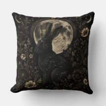 The Lunar Hare | Gothic Celestial Botanical Throw