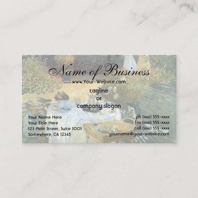 The Luncheon by Claude Monet Business Card (Front)