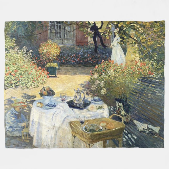 The Luncheon Claude Monet    Fleece Blanket (Front (Horizontal))