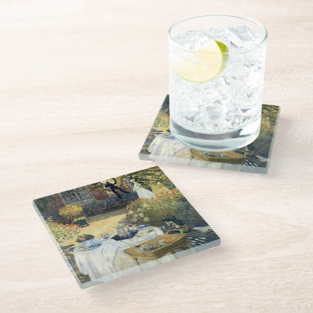 The Luncheon Claude Monet    Glass Coaster (Angled)