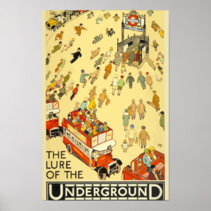 The Lure of the Underground London Vintage Travel Poster