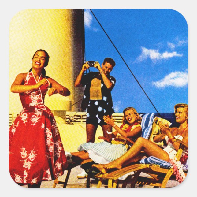 The Lurline is Hawaii Square Sticker (Front)