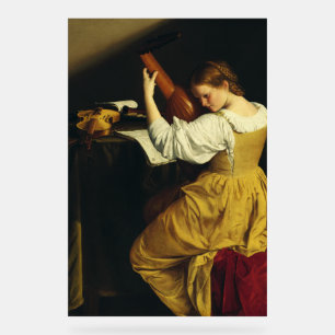 The Lute Player by Orazio Gentileschi Art Acrylic Sign