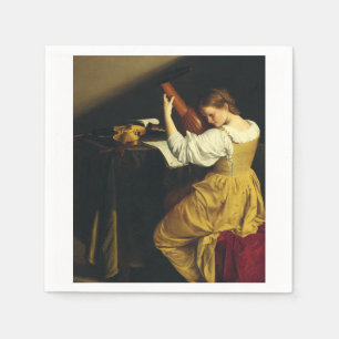 The Lute Player by Orazio Gentileschi Art Napkin