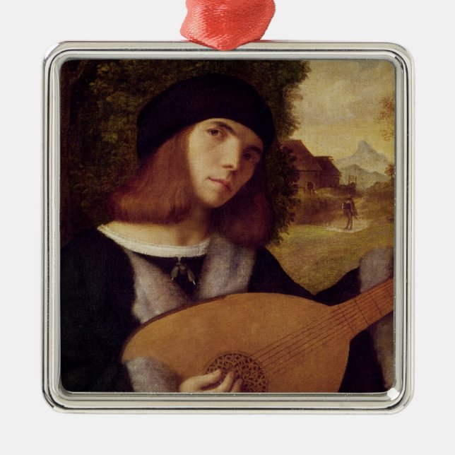 The Lute Player Metal Tree Decoration (Front)