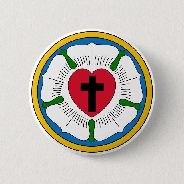 The Luther Rose Lutheranism Martin Luther 6 Cm Round Badge (Front)