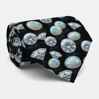 The Luxury Man | Black Tie Diamond Opal Neck Tie