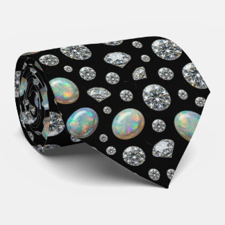 The Luxury Man | Black Tie Diamond Opal Neck Tie