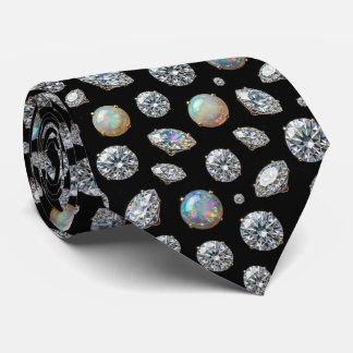 The Luxury Man | Black Tie Diamond Opal Neck Tie