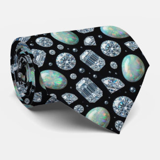 The Luxury Man | Black Tie Diamond Opal Neck Tie
