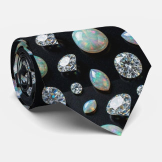 The Luxury Man | Black Tie Diamond Opal Neck Tie