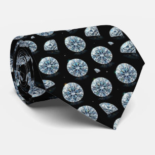 The Luxury Man Formal Black Tie Diamond Neck Tie