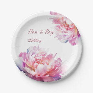 The Luxury of Peonies Invitation Paper Plate