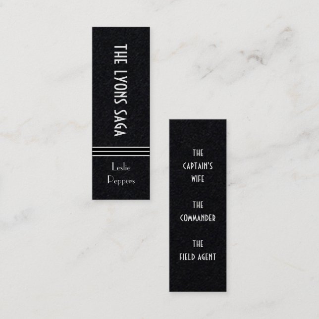 The Lyons Saga by Leslie Peppers Bookmark Mini Business Card (Front/Back)